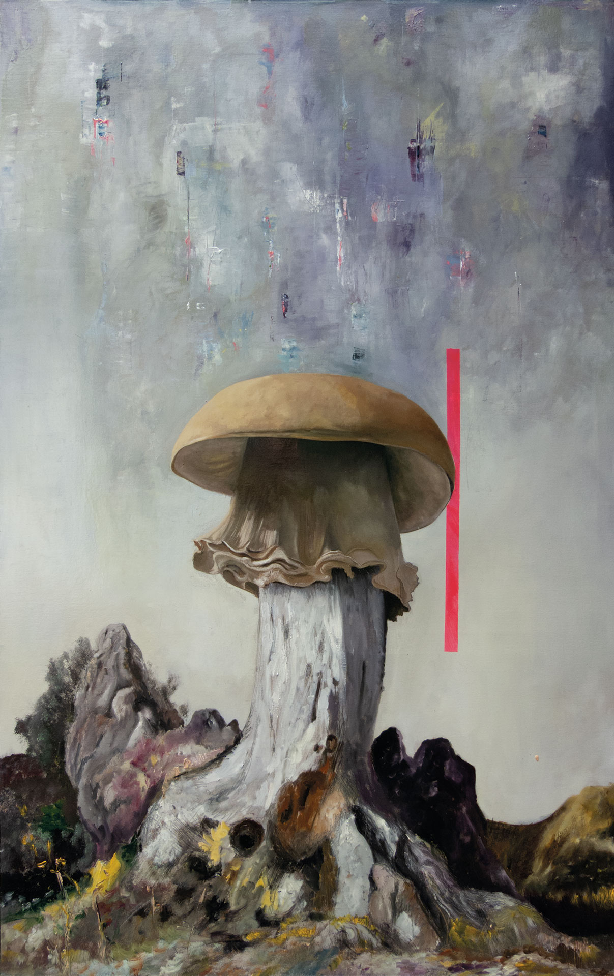 Painting titled 'Trip' by Horhát Kund Lehel, oil on canvas, 160x100cm, 2024