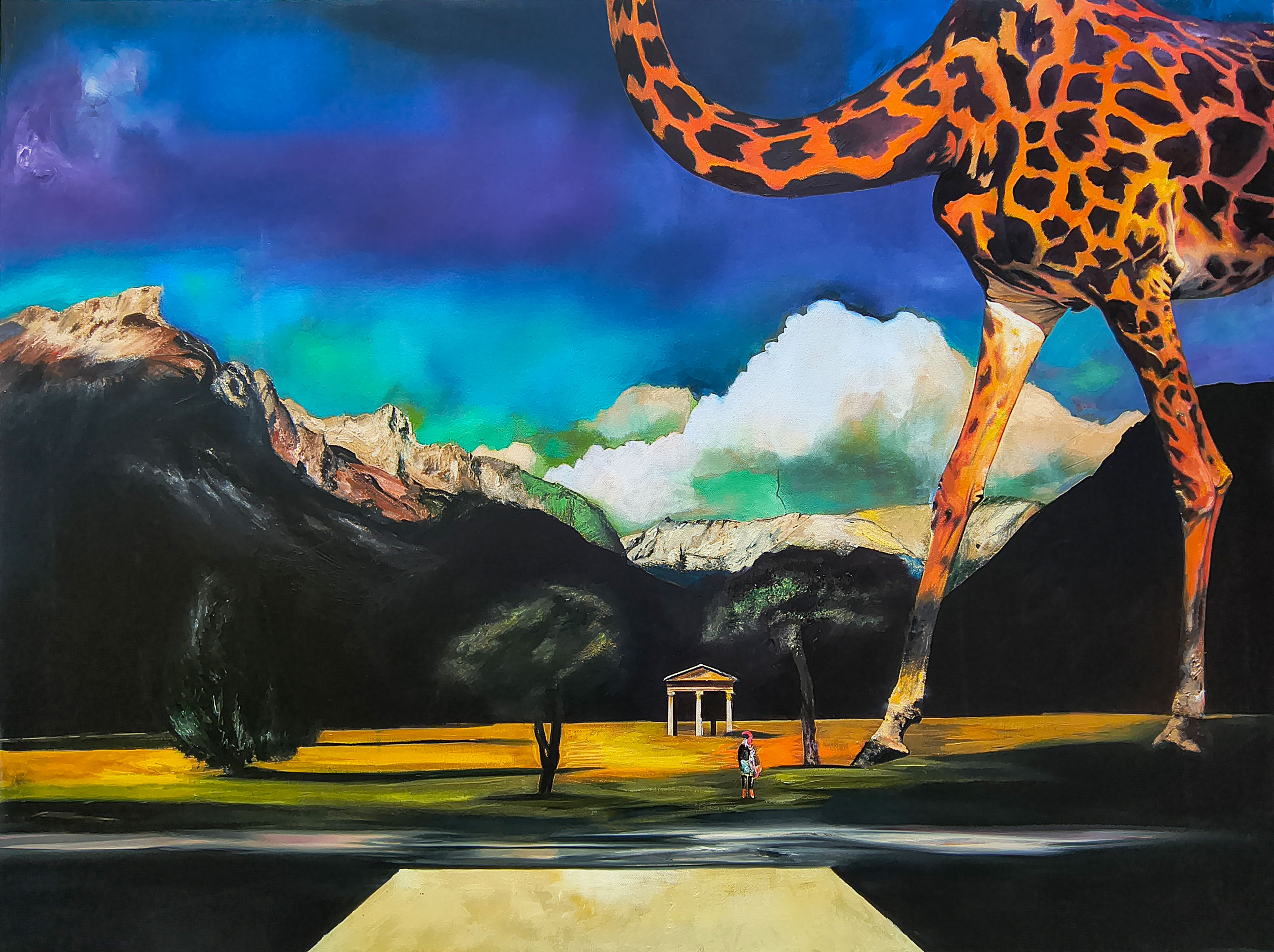 Painting titled 'The garden of lust' by Horhát Kund Lehel, oil on canvas, 90x120cm, 2025